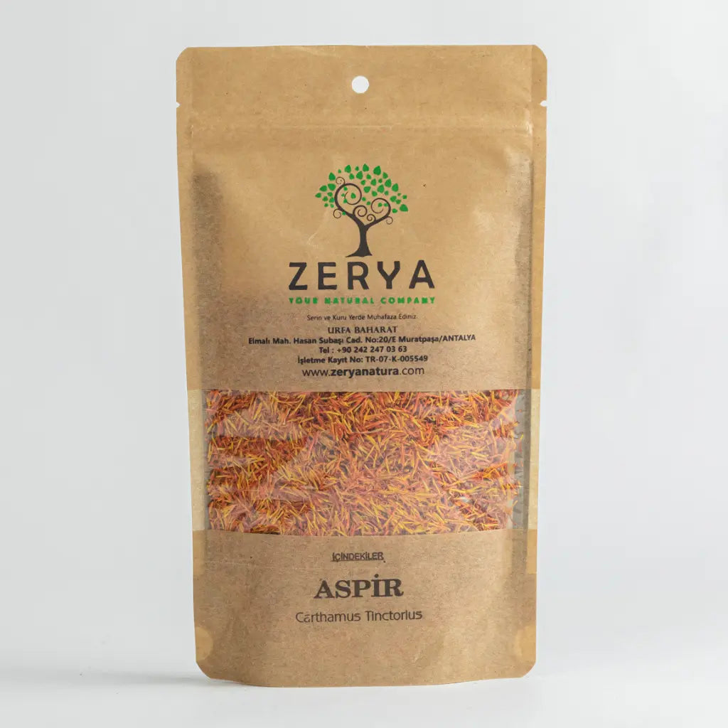 Zerya Aspir Çiçeği – Kurutulmuş, %100 Doğal & Geleneksel Bitkisel Destek | Carthamus Tinctorius