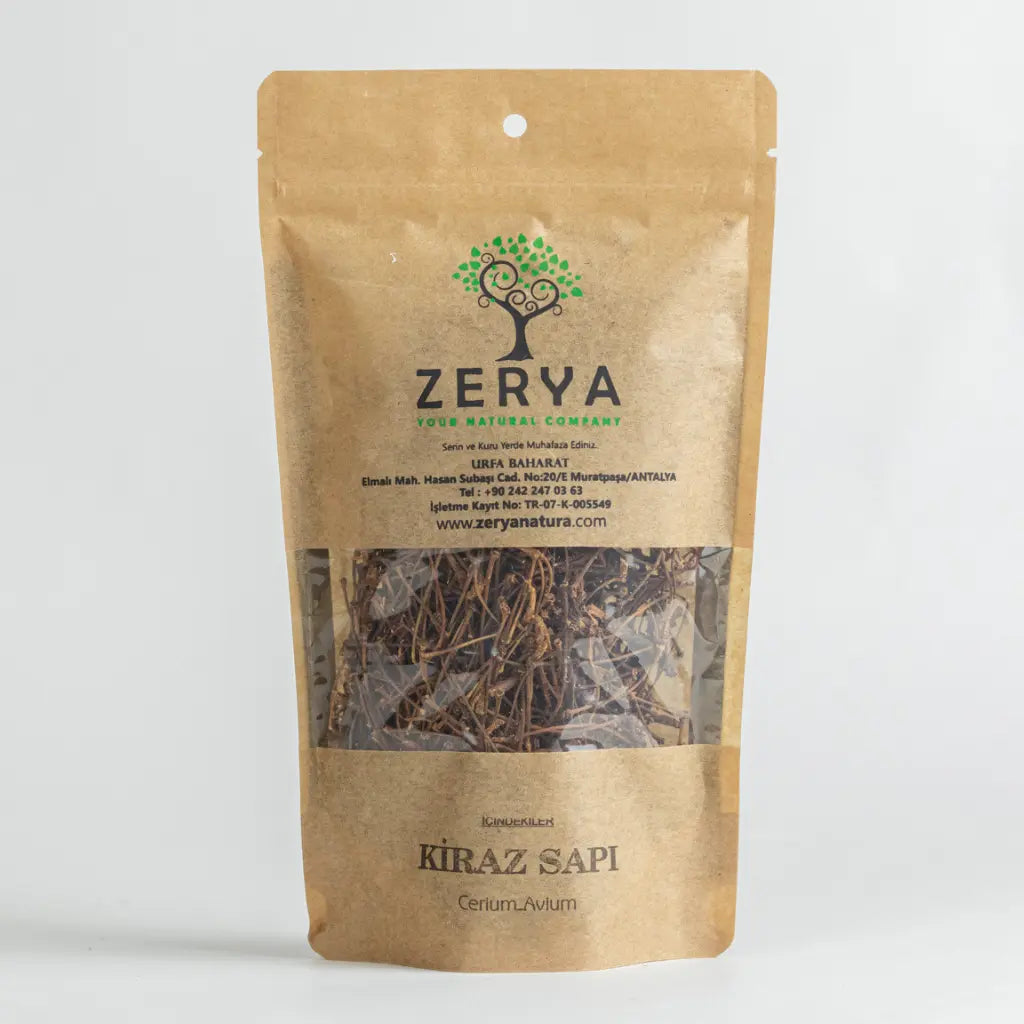 Zerya Kiraz Sapı – Kurutulmuş, %100 Doğal & Geleneksel Destek | Prunus Avium