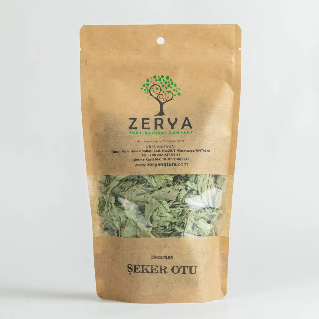Zerya Şeker Otu – Kurutulmuş Yaprak, %100 Doğal & Tatlandırıcı Bitki | Stevia Rebaudiana