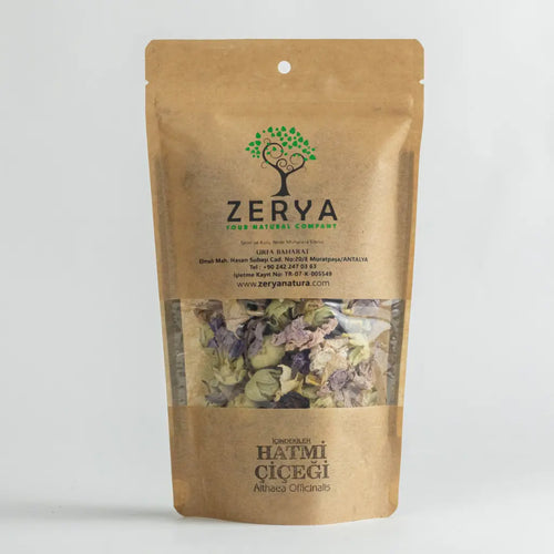 Zerya Hatmi Çiçeği – %100 Doğal & Rahatlatıcı Bitki Desteği | Boğaz, Öksürük ve Solunum İçin