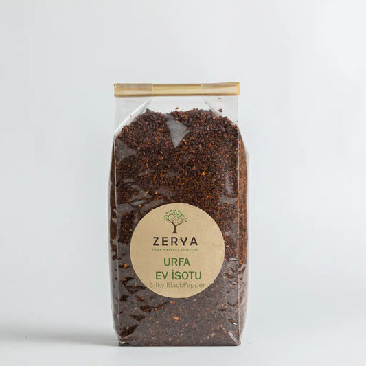 Zerya Urfa Ev İsotu – %100 Doğal & Katkısız Baharat | Yoğun Aroma, Dumanlı Tat ve Gerçek Urfa Lezzeti