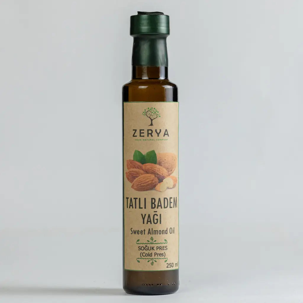 Zerya Tatlı Badem Yağı – %100 Soğuk Sıkım & Katkısız Doğal Yağ | Cilt, Saç ve Tırnak Bakımı İçin